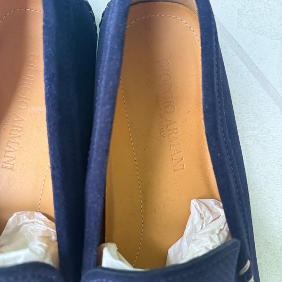 ✨ Giorgio Armani Men’s Navy Suede Driving Loafers – Size 9.5 – Made in Italy ✨ - Picture 3 of 10